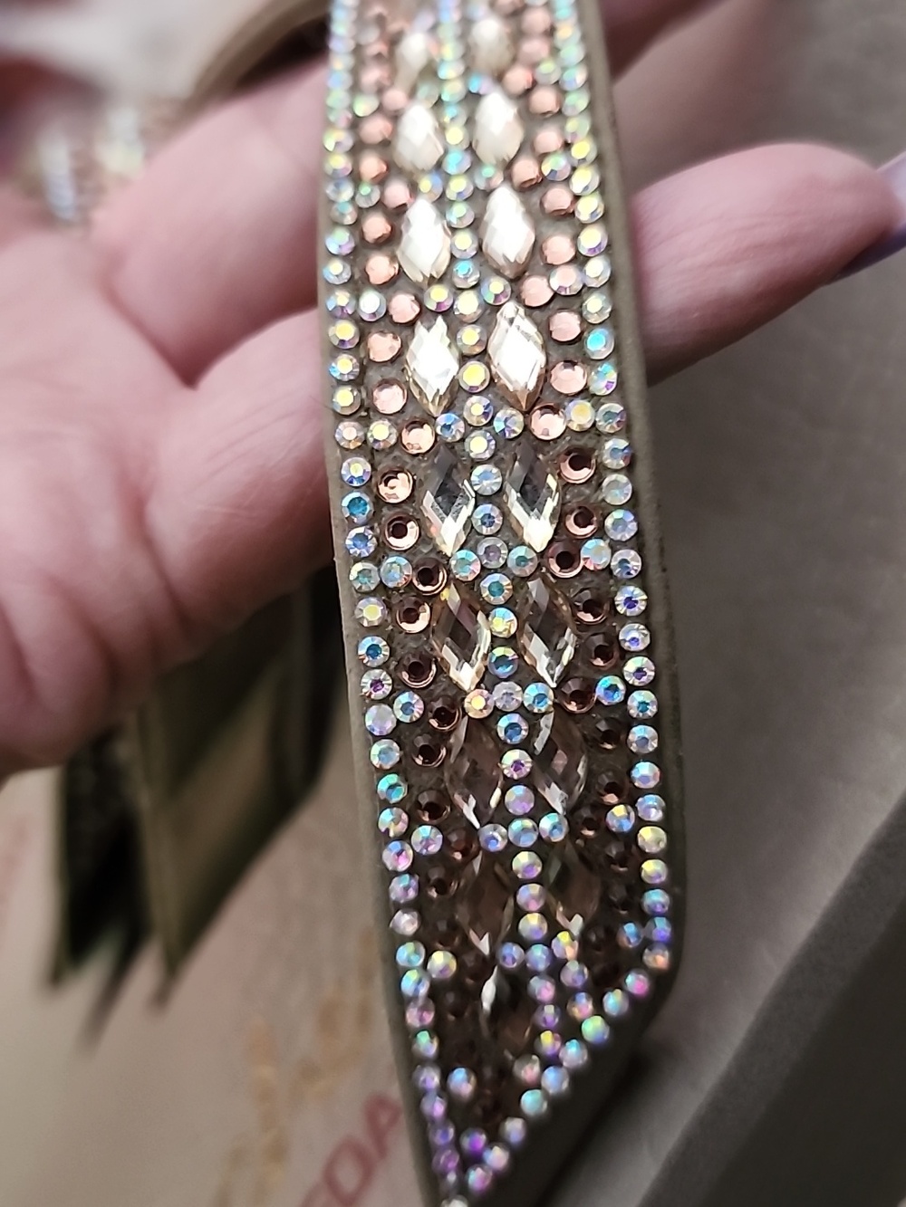 Sketcher Brand Rhinestone Slide Sandals - Picture 3 of 4